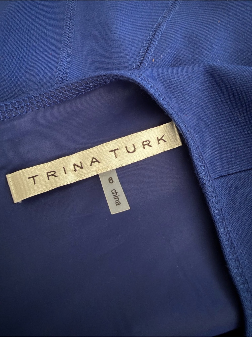 Trina Turk Royal Blue Open-Back Skater Dress - Picture 2 of 5